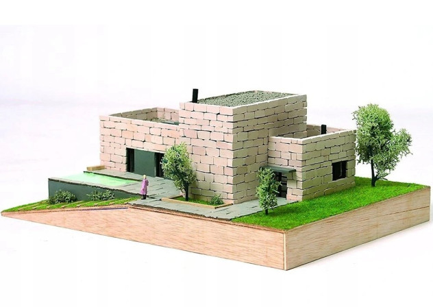 DOMUS KITS Składany Domek z Cegły 3D - Współczesny Dom Vilomara