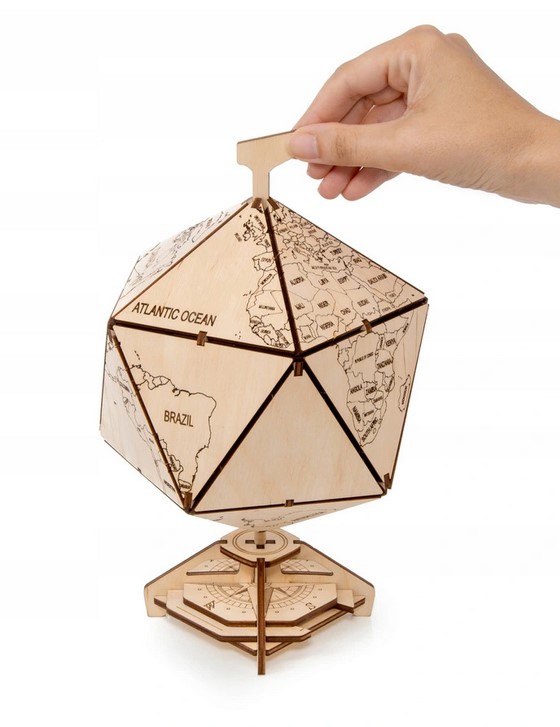 Drewniane Puzzle 3D Dwudziestościenny Globus