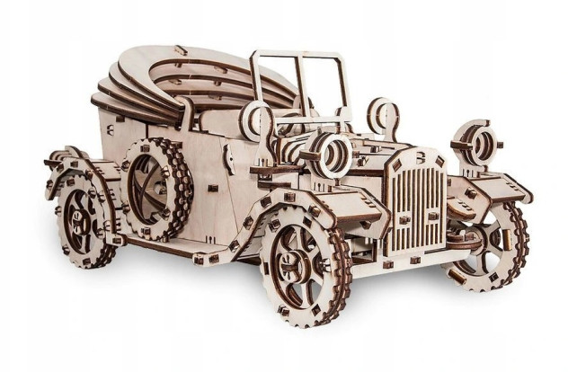 EWA Drewniane Puzzle 3D - Samochód Retro
