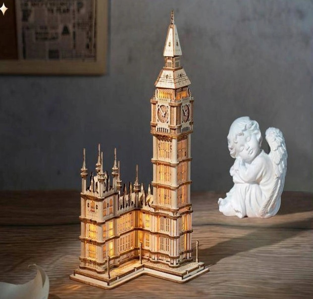 ROBOTIME Drewniane Puzzle 3D - LED Big Ben