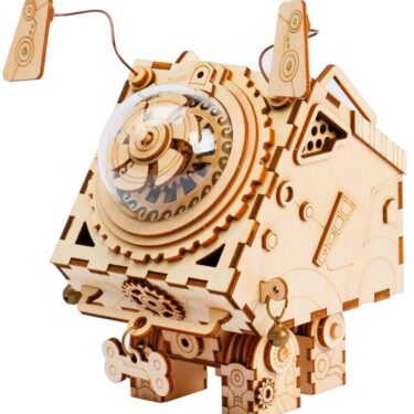 ROBOTIME Drewniane Puzzle 3D - Pozytywka Steampunk Królik