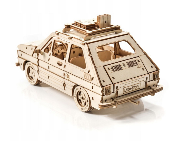 Drewniany Model Puzzle 3D - FSO FIAT 126P maluch